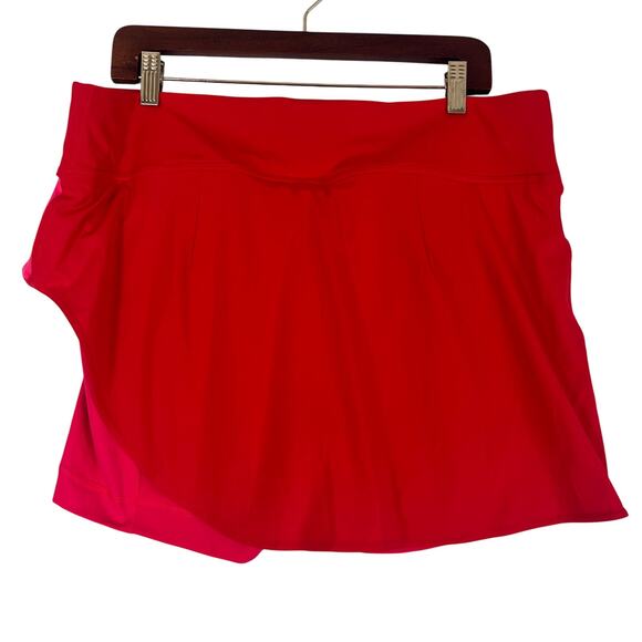 Lululemon Asymmetrical Layered High-Rise Tennis Skirt Red Pink Golf Pickleball - Picture 7 of 8